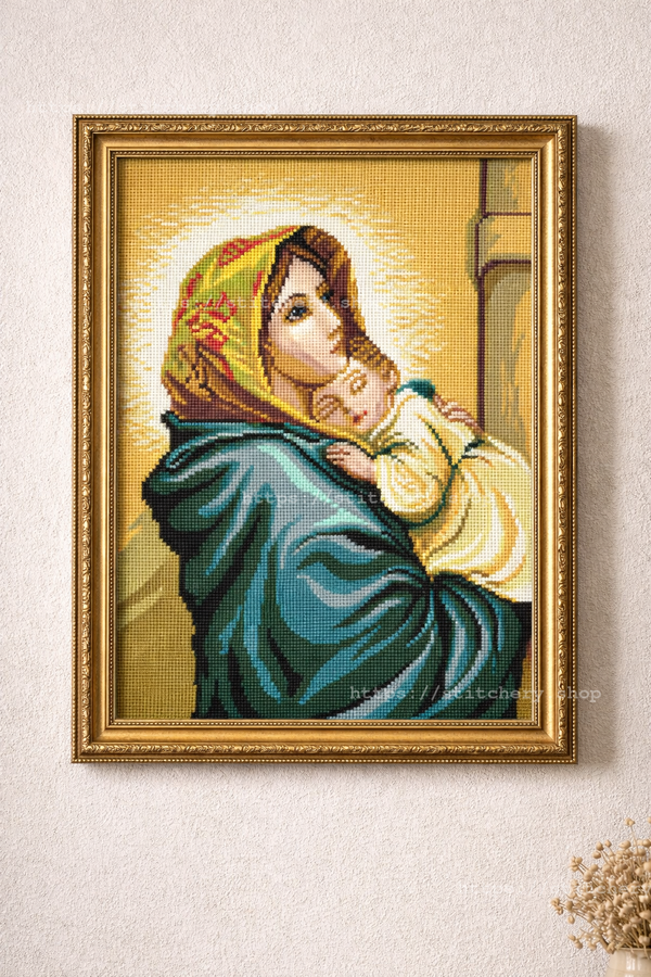 DIY Cross Stitch Kit with Printed canvas