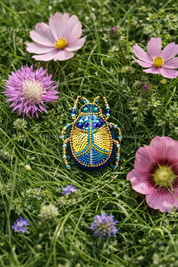 Beadwork kit for creating brooch
