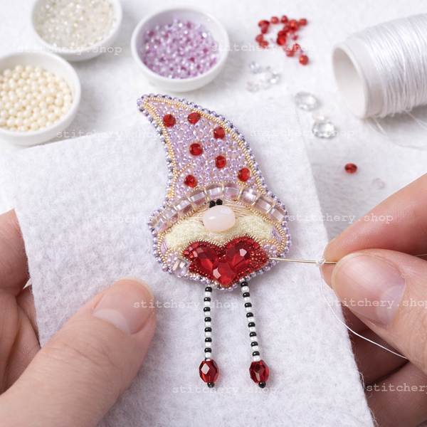 Beadwork kit for creating broоch
