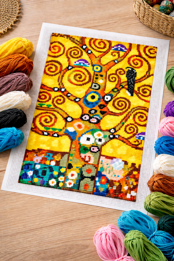 DIY Printed Tapestry Kit āāThe Tree of Lifeā, by Gustav Klimtā Needlepoint Kit