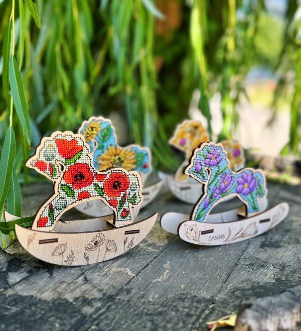 π DIY Counted Cross Stitch Kit Rocking Horse