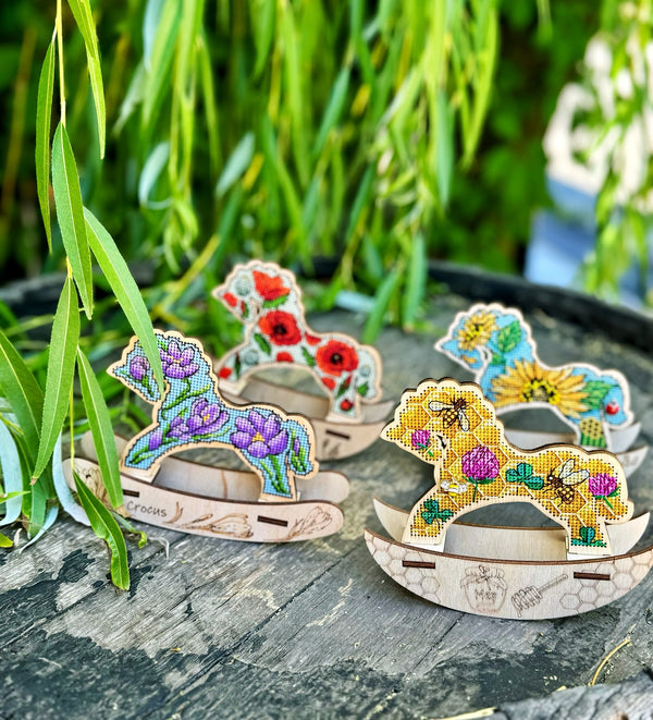 π DIY Counted Cross Stitch Kit Rocking Horse