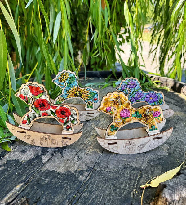 π DIY Counted Cross Stitch Kit Rocking Horse