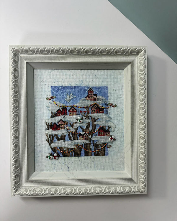 DIY Cross stitch kit with a printed canvas