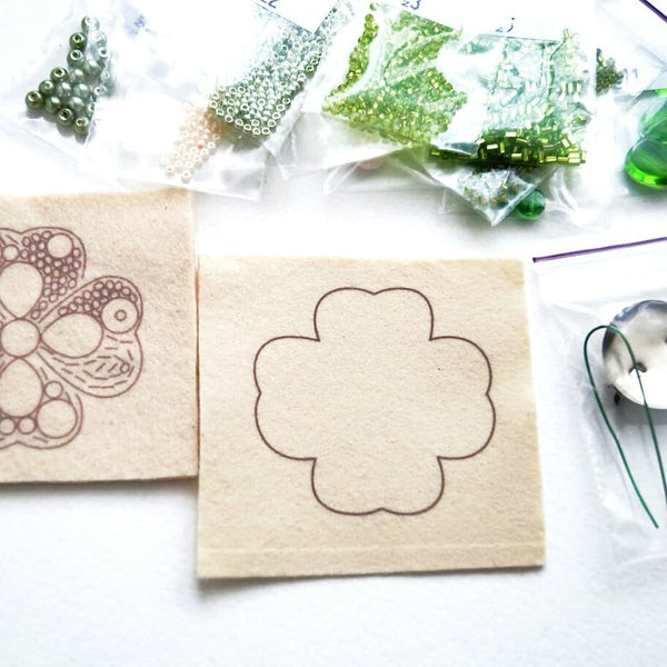 Beadwork kit for creating broоch