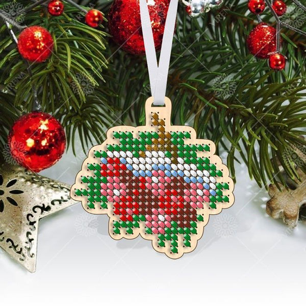 Christmas Bead Embroidery Kit Christmas toys Set 5 pcs Christmas tree toys