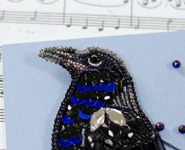 Beadwork kit for creating brooch