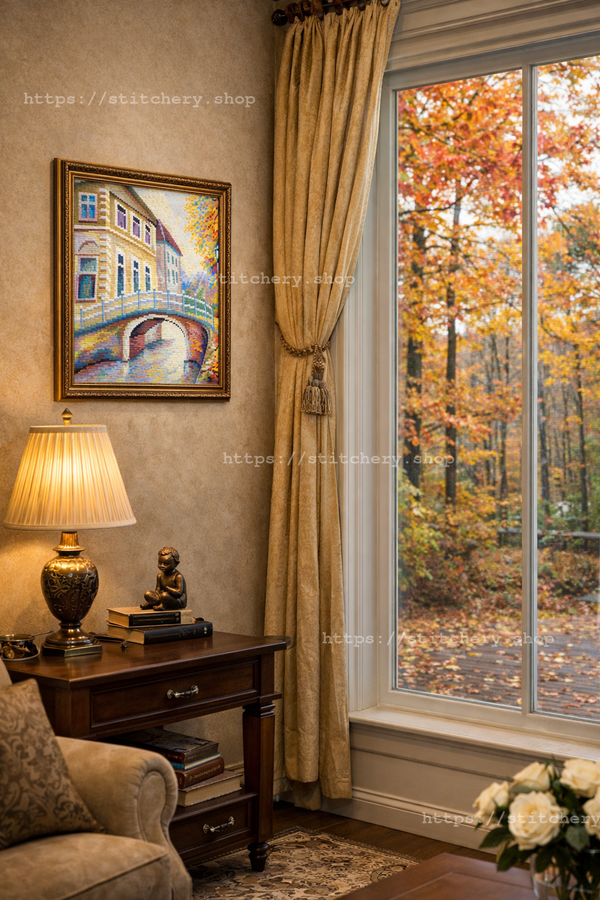 DIY Cross Stitch Kit with Printed canvas