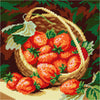 DIY Cross Stitch Kit "Basket with strawberries" with Printed Tapestry Canvas