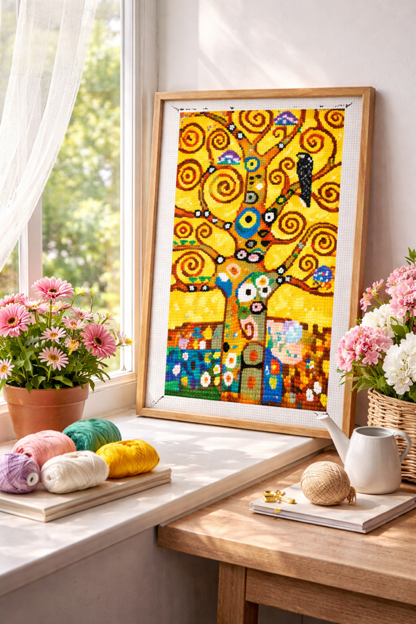 DIY Printed Tapestry Kit āāThe Tree of Lifeā, by Gustav Klimtā Needlepoint Kit