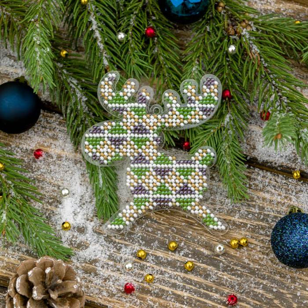 Bead embroidery kit on a plastic base