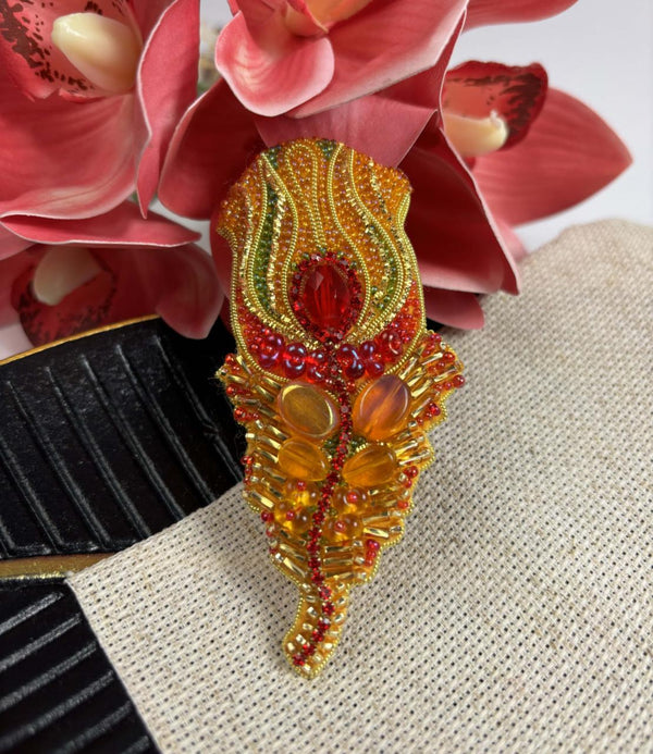 Beadwork kit for creating broоch