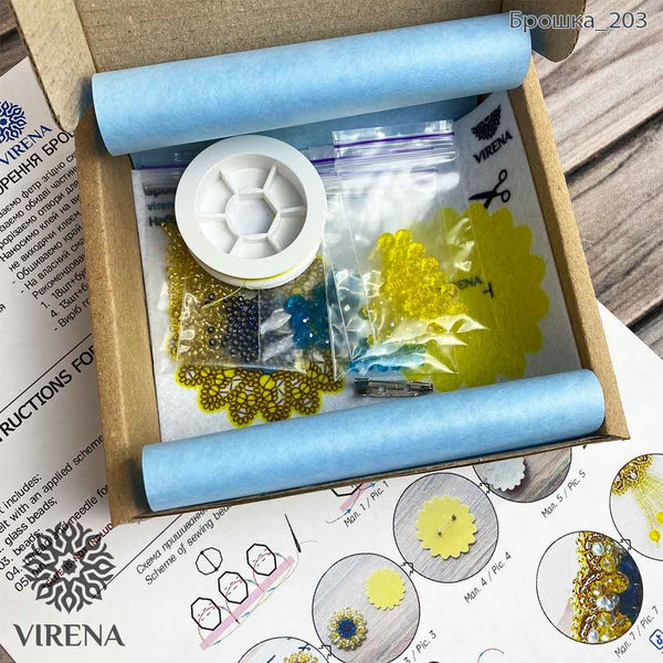 Beadwork kit for creating broоch