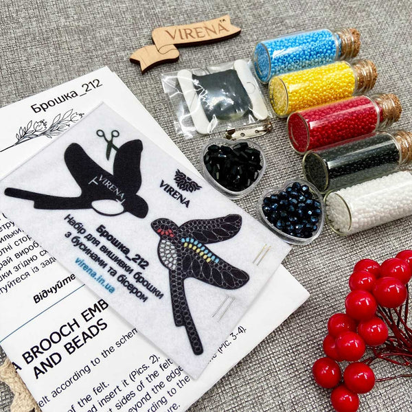 Beadwork kit for creating broоch