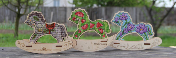 π DIY Counted Cross Stitch Kit Rocking Horse