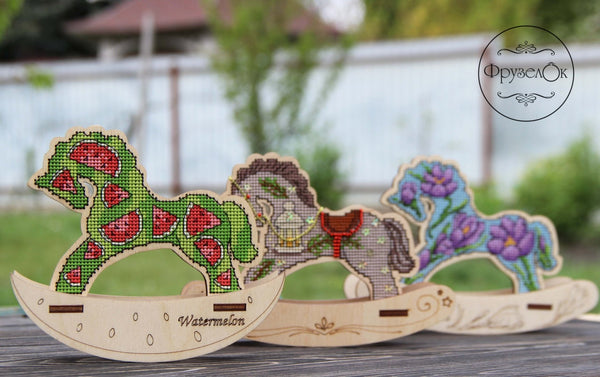 π DIY Counted Cross Stitch Kit Rocking Horse