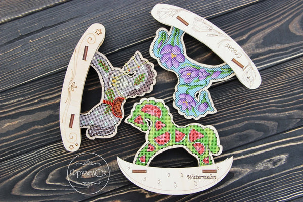 π DIY Counted Cross Stitch Kit Rocking Horse