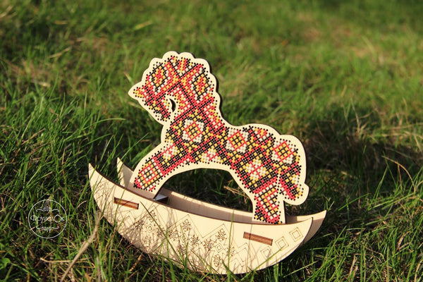 π DIY Counted Cross Stitch Kit Rocking Horse