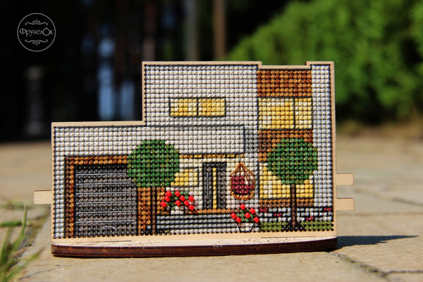 DIY Cross stitch kit on wood