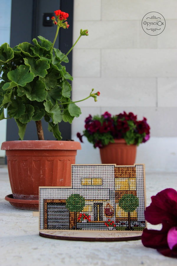 DIY Cross stitch kit on wood