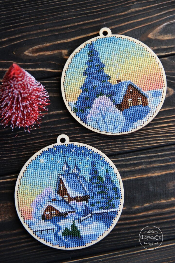 DIY cross stitch kit on wood