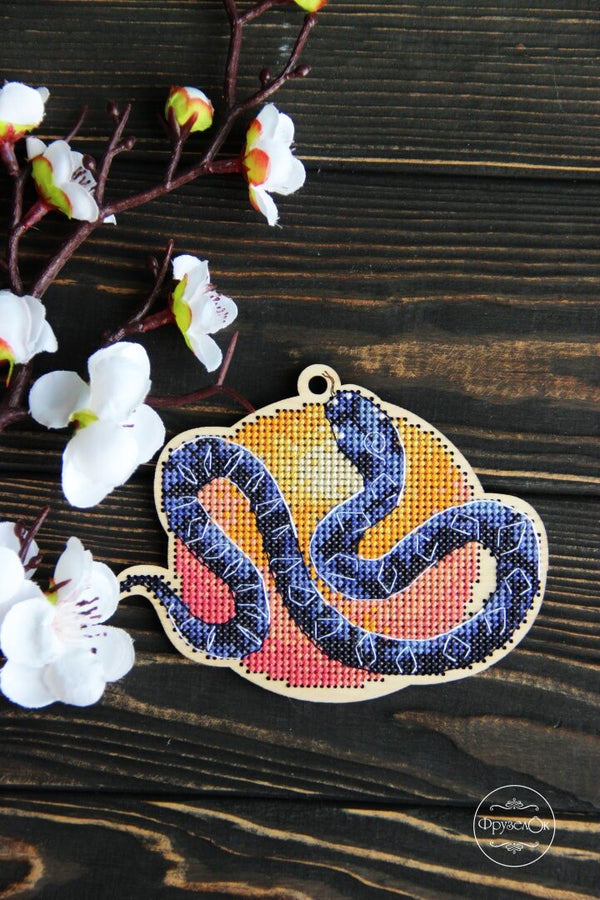 DIY cross stitch kit on wood