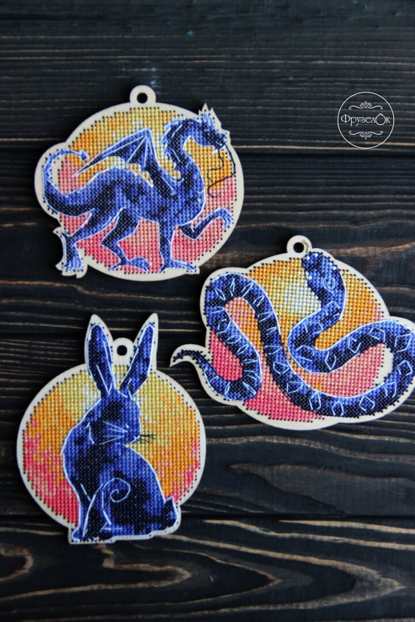 DIY cross stitch kit on wood