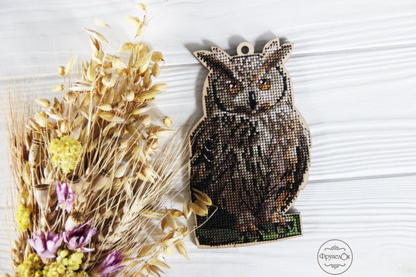 DIY cross stitch kit on wood