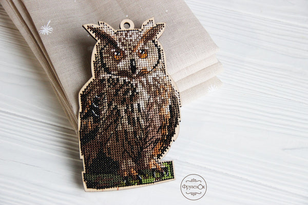 DIY cross stitch kit on wood