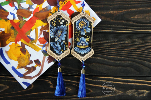 DIY cross stitch kit on wood