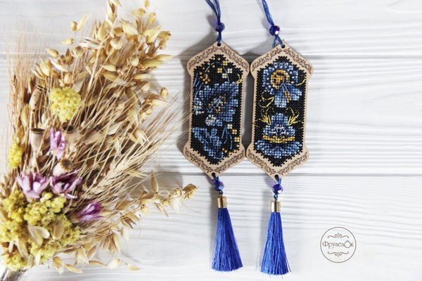 DIY cross stitch kit on wood