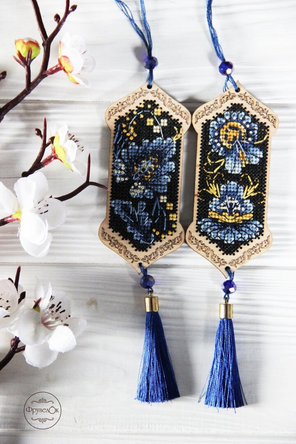 DIY cross stitch kit on wood