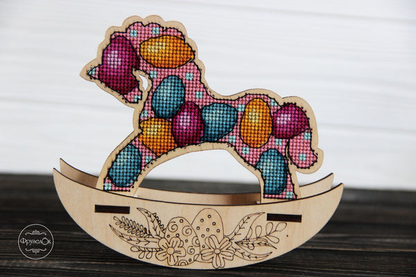 π DIY Counted Cross Stitch Kit Rocking Horse