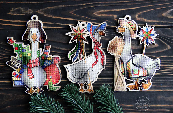 DIY Cross stitch kit on wood