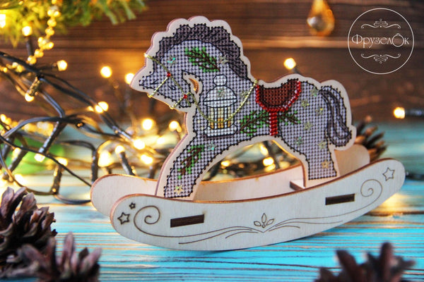 π DIY Counted Cross Stitch Kit Rocking Horse
