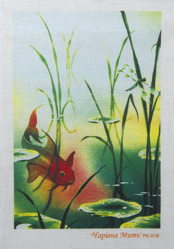 DIY Cross stitch kit with a printed canvas