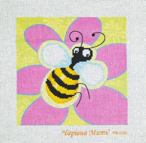 DIY Cross stitch kit with a printed canvas