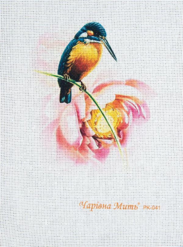 DIY Cross stitch kit with a printed canvas