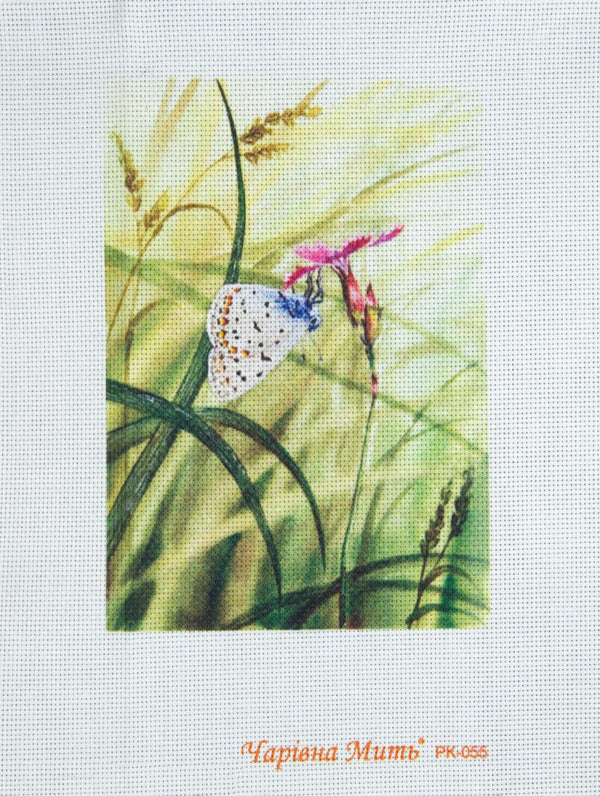 DIY Cross stitch kit with a printed canvas