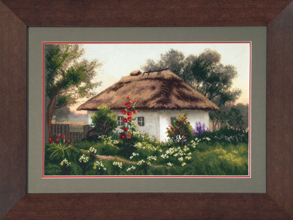 DIY Cross stitch kit with a printed canvas