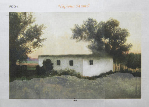 DIY Cross stitch kit with a printed canvas