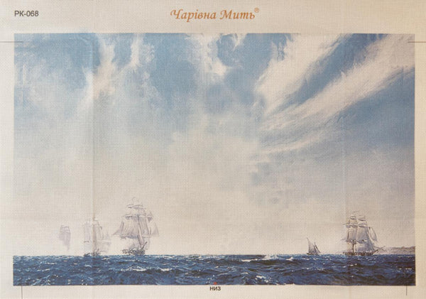 DIY Cross stitch kit with a printed canvas