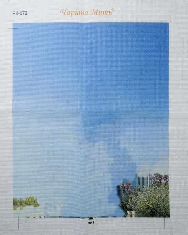 DIY Cross stitch kit with a printed canvas