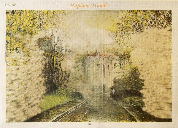 DIY Cross stitch kit with a printed canvas