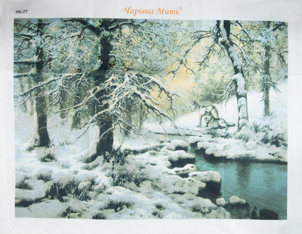 DIY Cross stitch kit with a printed canvas