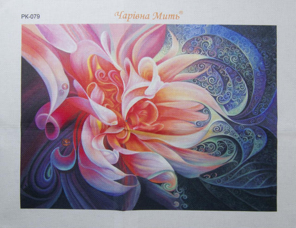 DIY Cross stitch kit with a printed canvas