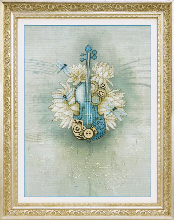 DIY Cross stitch kit with a printed canvas