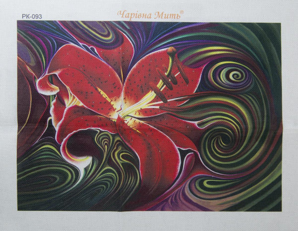 DIY Cross stitch kit with a printed canvas