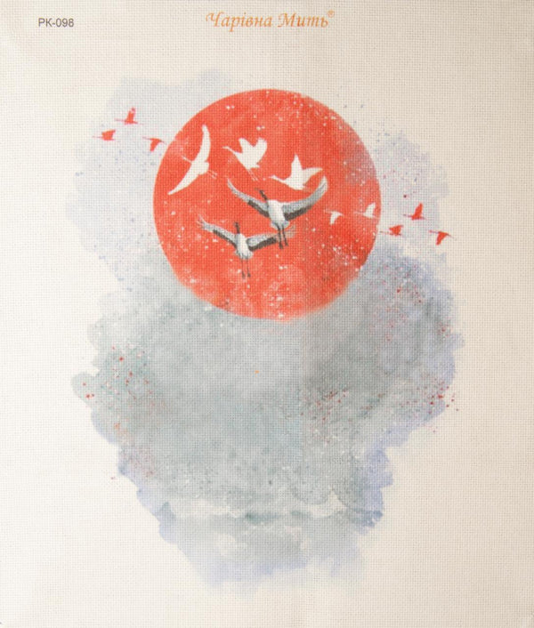 DIY Cross stitch kit with a printed canvas