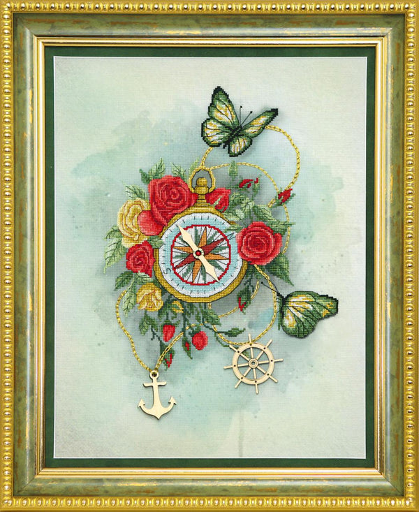 DIY Cross stitch kit with a printed canvas